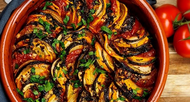 ratatouille revisitée au caviar d'aubergine