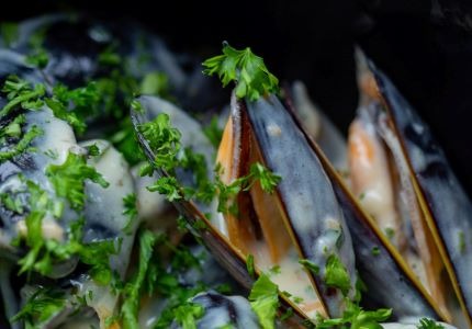 MOULES À LA CRÈME D'AIL AU THYM